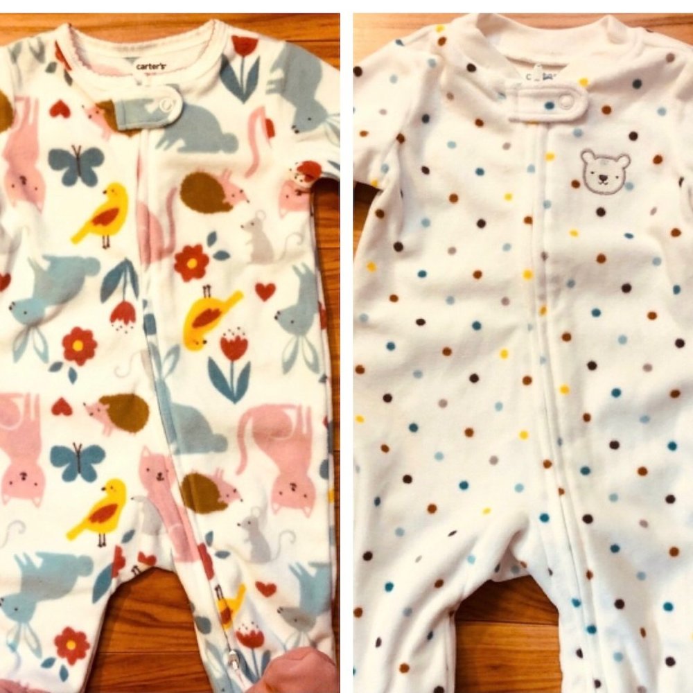NWT - SET OF TWO - Carter’s one piece sleepers- size 3m